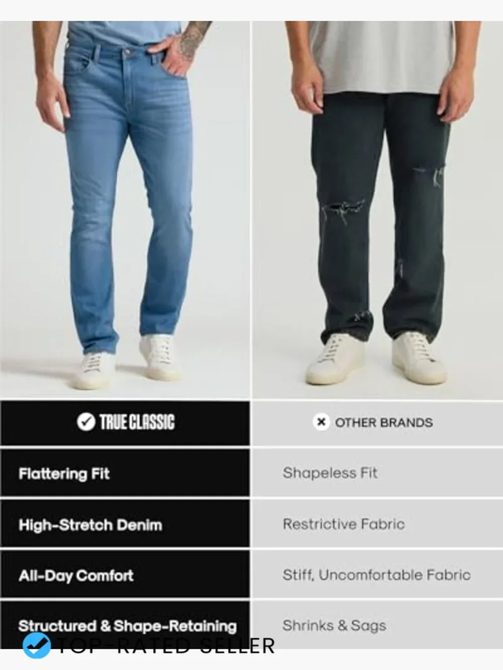 Slim Straight Fit Stretch Jeans Classic Comfort Modern Tapered Style
